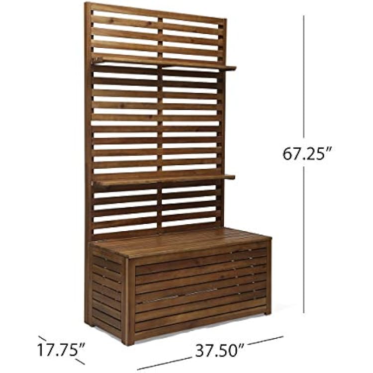 Christopher Knight Home Priscilla Outdoor Wooden Hall Tree, Teak Finish