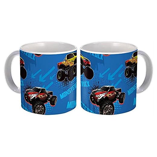 Monster Truck : Gåva Mugg : Racingsportmönster Barn Tonåringar Party Room Decor Cars Abstrakt