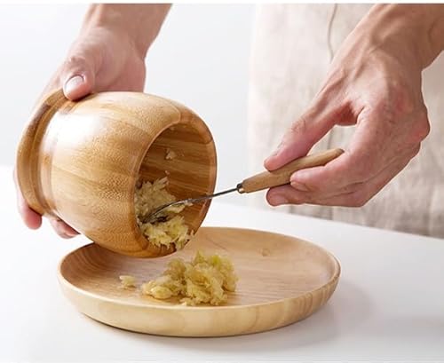 Pilão Com Socador Madeira Bambu Alho Pimenta