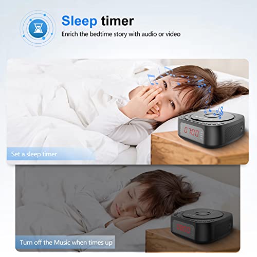 Kuephom Cd Players For Home With Alarm Clock,Boombox Cd Player With Bluetooth And Radio,Dvd Players For Tv,Usb Ports For Playing And Charging,Rca Ouput Displaying Video And Picture,With Remote #TOP5