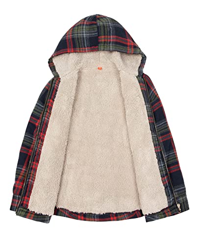 Image of ZENTHACE Boys Sherpa Fleece Lined Flannel Jacket