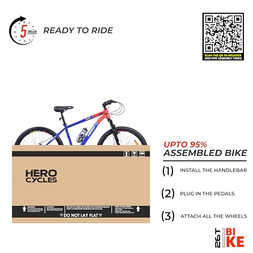 Image of Hero RIOT DC 27.5T 21 Speed Mountain Bicycle for Mens | Front Suspension | Disc Brake | Frame 17.5 Inches | Blue-Red | IPL Edition | Ideal for 15+ Yrs | 95% Assembled Cycle(Ready to Ride in 5 Min)