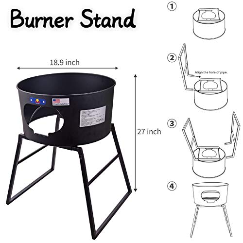 Arc, 23" Heavy Duty Stainless Steel Concave Comal Set With 80,000Btu Propane Burner Stove And Burner Stand, Discada Disc Cooker, Great For Backyard And Outdoor Cooking #TOP3