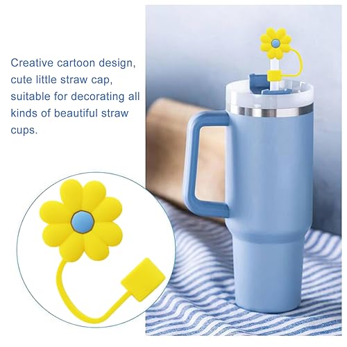 Image of Stanley Cup Straw Cover Cap, Silicone Topper 10 mm, Reusable Tips, Accessories