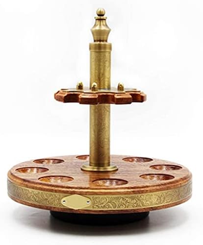 BMINK Wooden Tobacco Pipe Rack, Pipe Display Rack Tobacco Pipe Stand - Wooden Pipe Rack - for 8 Smoking Pipes, Solid Wood RotatingHand Made Exquisite Craft Smoking Accessories