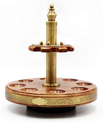 Bmink Wooden Tobacco Pipe Rack, Pipe Display Rack Tobacco Pipe Stand - Wooden Pipe Rack - For 8 Smoking Pipes, Solid Wood Rotatinghand Made Exquisite Craft Smoking Accessories #TOP3
