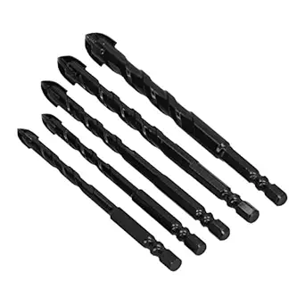 Drill Bit, Rustproof Spear Head Drilling Bits Tool Cemented Carbide Various Sizes for Tile for Glass for Concrete(Black)'