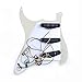 Musiclily 11-Hole SSS Prewired Loaded Pickguard with Single Coil Pickups Set for Fender Squier Strat Electric Guitar, 4Ply Aged White Pearl