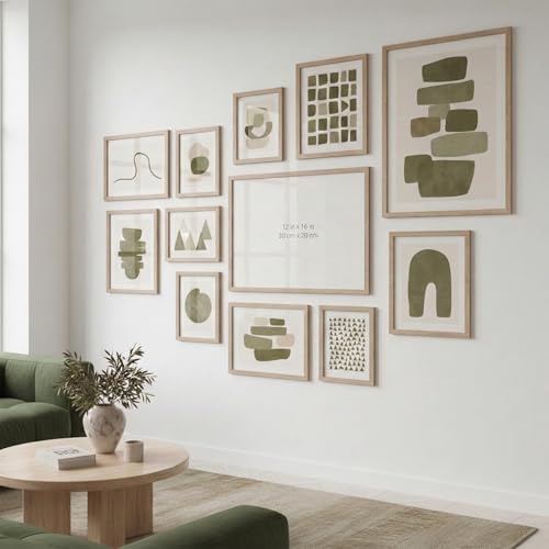 Image of HOTHOUSE Photo Frame For Wall | Aesthetic Collage Picture Frames For Wall Decor | Rectangular Photo Frames For Home Decor Office Livingroom Bedroom | Set of 12 (BROWN, Combo-5)