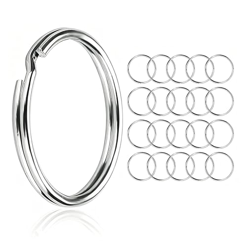 20 Stück 304 Schlüsselringe Edelstahl, 25mm Schlüsselring, Runde Schlüsselringe Geeignet für alle Arten von Schlüsseln, Kunsthandwerk (25mm-20pcs)