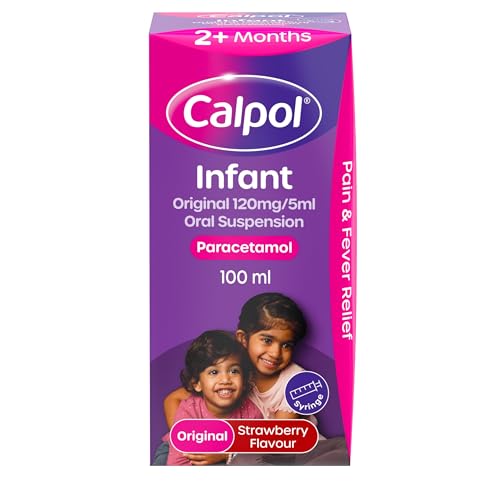 Calpol Infant Suspension Paracetamol Medication For 2+ Months Strawberry Flavour 100ml
