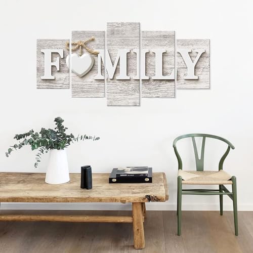 SUNYSUBY Large Size 5 Pieces Canvas Prints Wall Art FAMILY