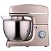 GAOLIGUO Robot kuchenny 8 l, 6 prędkości, maszyna do ugniatania, wielofunkcyjna maszyna do mieszania z trzepaczką, hakiem do zagniatania, trzepaczką, miska ze stali nierdzewnej, kolor szampański