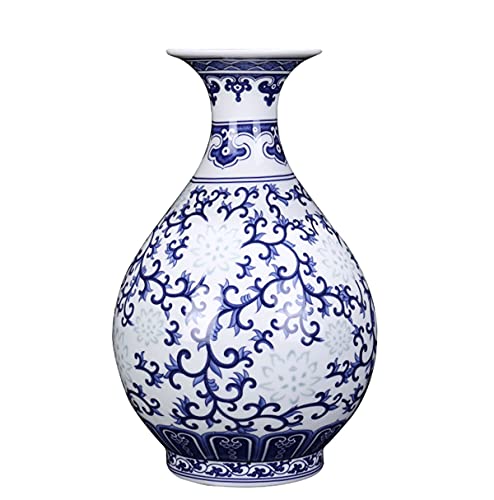 XMZXKJ Keramikvase, handgefertigt, Blau und Weiß, 24 cm hoch Cover