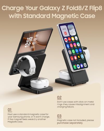 Image of Meifigno 25W Magnetic Charging Station for S26 Ultra /Galaxy Watch9 /Ultra2
