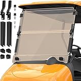 Upgrade Golf Cart Windshield Fits EZGO RXV/Freedom RXV 2008-UP Gas/Electric Models, Foldable EZGO RXV Windshield with Heavy Duty Hinge, Anti-UV&Impact Resistant, 5MM Thick PC Material (Tinted)
