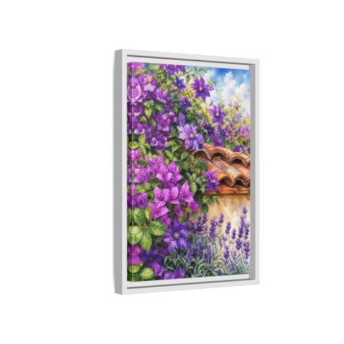 Décoration murale fleurs violettes pour habiller un mur vide de salon