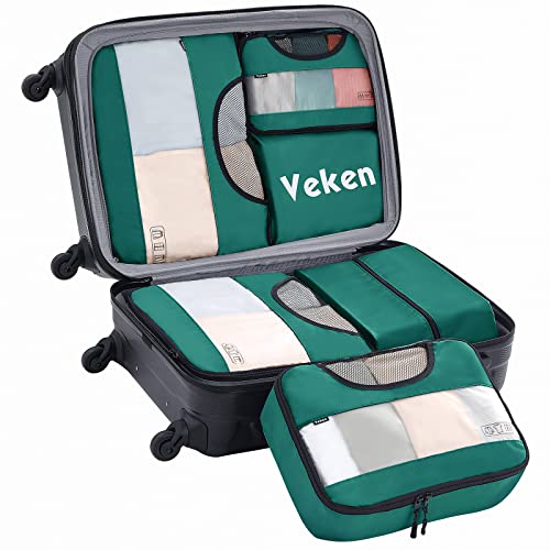 6-Set-of-Various-Colored-Packing-Cubes-in-4-Sizes-Extra-Large-Large-Medium-Small-Veken-Packing-Cubes-for-Travel-Accessories-Travel-Essentials-Luggage-Organizer-Bags-for-Carry-on-Suitcases