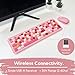 X9 Pink Cute Wireless Keyboard and Mouse Combo - 2.4G Retro Typewriter-Style with Aesthetic Bubble Keys - Colorful Hot Pink Keyboard and Mouse Wireless Combo for PC, Laptop, Windows & Chrome