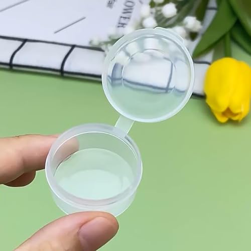 Image of 24 PACK Small Transparent Plastic Bead Organizers (1.26 x H0.71 inch) Clear Storage Box Round Organizer for Storage Small Items, Hardware-0.24 oz
