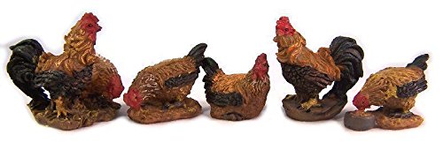 Dekoprojekt Hühner aus Polyresin 5-TLG, 3,5 cm für Weihnachtskrippe, Krippentiere Cover