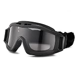 huxychao Tactical Airsoft Goggles with 3 Interchangeable Lenses, Ballistic Safety Goggles for Shooti