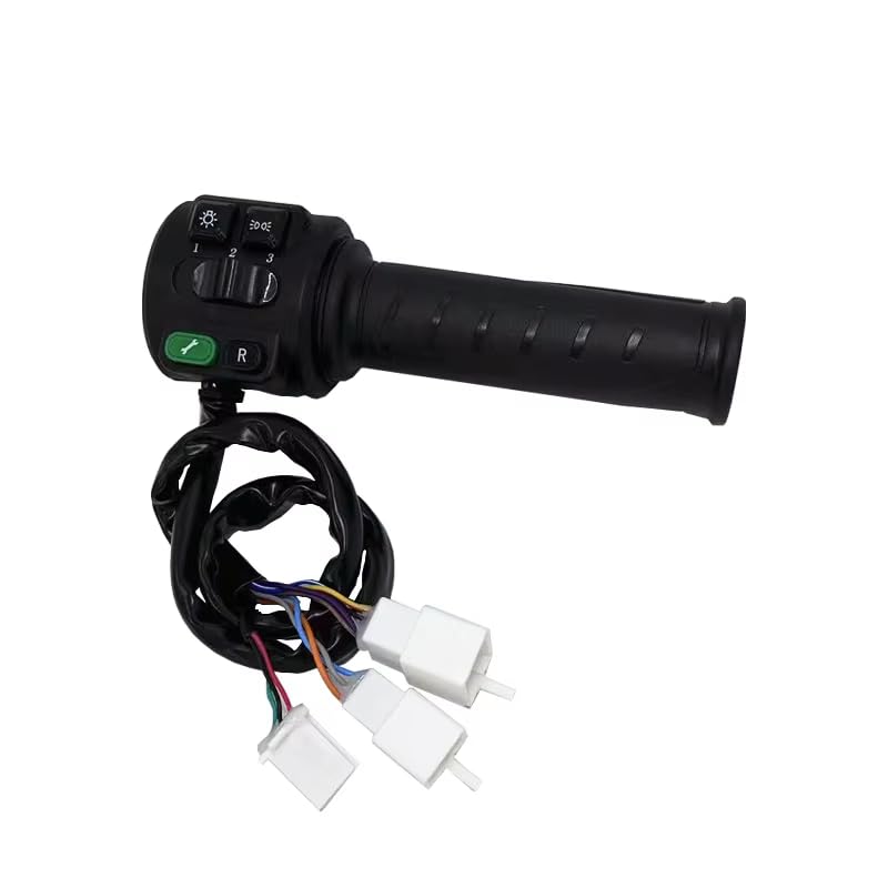 Hall Type Twist Throttle Accelerator with Three Speed/Reverse/Parking/Horn/Light Functions for E-Scooter Moped