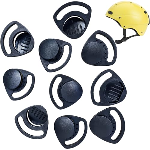 PETIT MANON 10PCS Helmet Strap Buckle Fastener, Plastic Helmet Buckle Clip, Ear Side Triangle Band Dividing Adapter Helmet Accessories for Bike Motorcycle Electric Bicycle Snow Sports Helmet