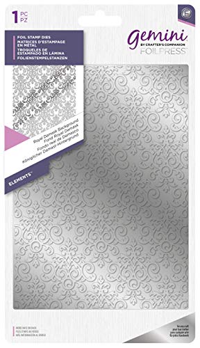 Crafter's Companion Gemini Foilpress Stamp Die Elements-Royal Damask Background, Silver