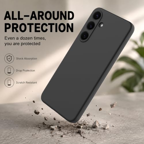 Image of Back Cover for Samsung Galaxy S25 5G | Full Camera Protection | Premium Liquid Silicon Case | Flexible Bumper Case for Samsung Galaxy S25 5G (Black)