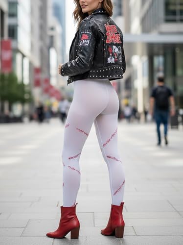 Image of ToBeInStyle Women's Bloody Stitches Scar Zombie Frankenstein Costume Tights Pantyhose Living Dead