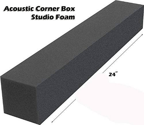 Mybecca (2 PACK) espuma acústica en cuña 3 x 3 x 24 pulgadas para esquinas, bloque esquinero para estudio o home theater - Color: Carbón miniatura 2