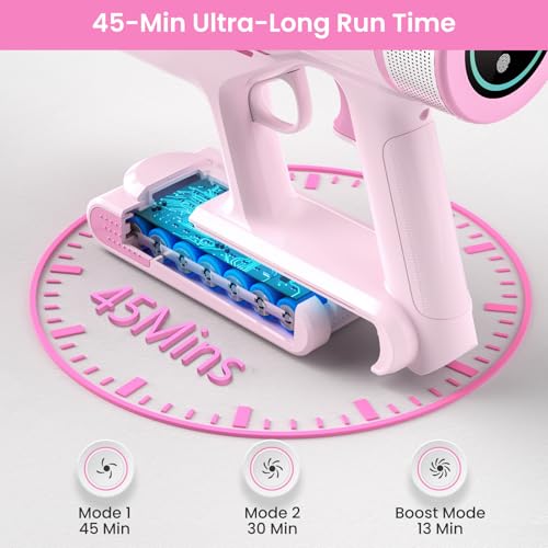 Belife Cordless Vacuum Cleaner, 38Kpa 450W Stick Vacuum Cleaners for Home Carpet Hardwood Floor, Wireless Household Vaccum for Pet Hair with Led Touch Display, Up to 45mins Runtime (Pink)