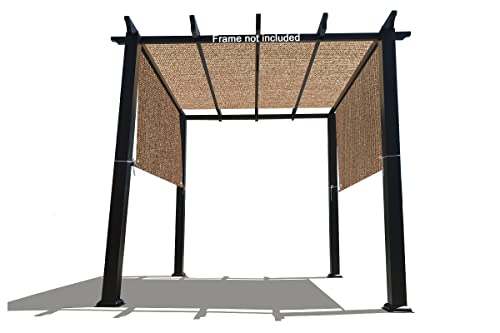 Alion Home Custom HDPE Permeable Canopy Sun Shade Cover Replacement with Rod Pockets for Pergola (16' x 8', Walnut) by Alion Home - Used condition - US$53.63