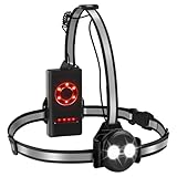 🏃6 MODES D'ÉCLAIRAGE：La lampe de course projette jusqu'à 500 lumens de LED dans une visibilité de 0 à 30 mètres, avec 6 modes d'éclairage différents. Vous pouvez choisir en fonction de vos besoins. Le faisceau avant, le rétroéclairage rouge et les bandes réfléchissantes en font le feu de nuit ultime avec une sécurité à 360°.