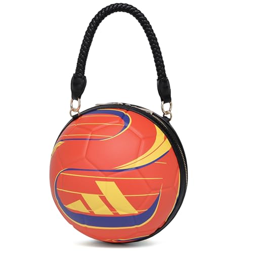 Image of Women Unique Novelty Football Purse, Ball Shaped Handbag Crossbody Shoulder Bag | Rugby
