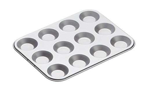 KitchenCraft Non Stick Muffin Tin / Mince Pie Baking Tray, 12 Holes, 31.5 x 24 cm Silver