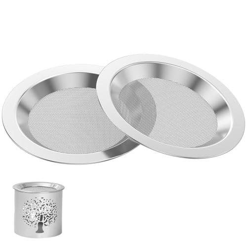 VOOSFSIE 2 Pièces Filtres pour Brûleurs Parfums, Grille en Acier Inoxydable pour Brûleurs d'Encens, Résistant à la Chaleur, Diamètre 10 cm, Idéale pour...