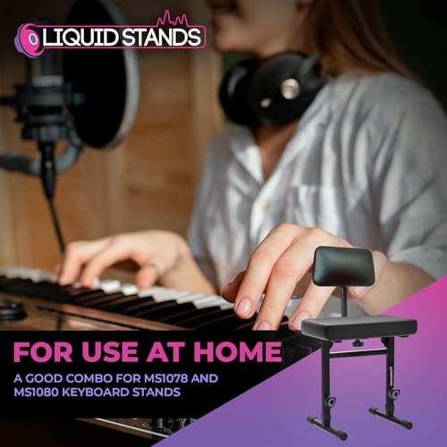 Liquid Stands Banc de Piano réglable – Banc de Clavier de Musique avec Dossier pour support de Clavier de Piano avec Coussin rembourré Noir pour Musiciens - Les Beatles, Paul McCartney, John Lennon, RIngo Starr, George Harrison Liquid Stands Banc de Piano réglable – Banc de Clavier de Musique avec Dossier pour support de Clavier de Piano avec Coussin rembourré Noir pour Musiciens – Image 8