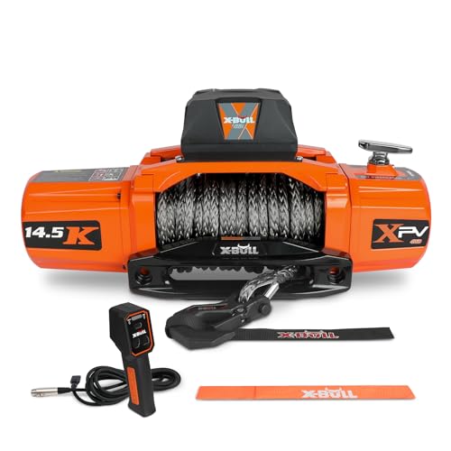 X-BULL Electric Winch XPV 14500 LBS 12V Synthetic Rope SUV Jeep Truck 4WD