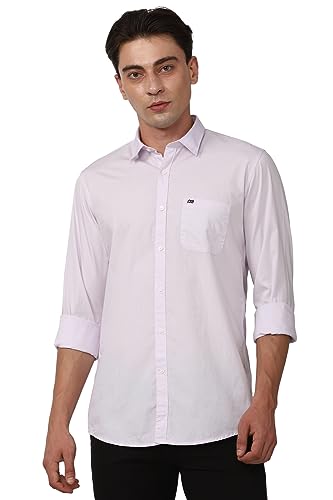 Image of Peter England Men's Slim Fit Full Sleeve Cotton Solid Casual Shirt with Pocket