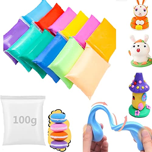 KARLOR Pâte à modeler ultra légère, 100 g, blanche, pâte à modeler pour enfant, super douce, lot avantageux pour modélisation (lot de 100 g, blanc) Cover