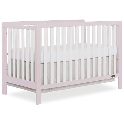 Image of Dream On Me Ridgefield 5-in-1 Convertible Full-Size Baby Crib, Blush Pink & White, GreenGuard Gold & JPMA, 4 Mattress Heights, Convert to Toddler, Day & Full-Size Bed, Solid Wood Design