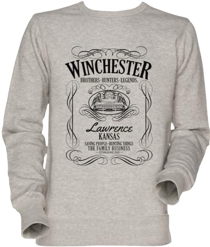 Sweat Winchester unisexe gris en jersey col rond pour homme et femme
