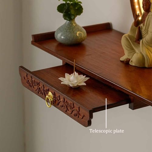 Étagère d'autel bouddhiste Shrine et armoire murale de prière avec LED - 5
