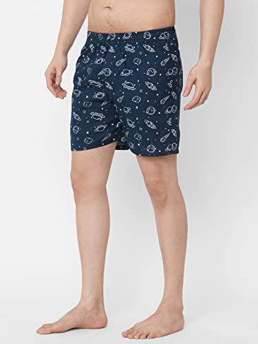 Image of Men's Cotton Printed Boxer Shorts (Men-Rocket)