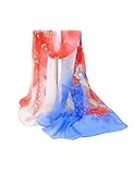 Legou Bufanda de mujer verano primavera peonía gasa bufanda bufanda, Multicolore 22, Talla única