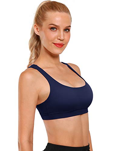 Sutiã esportivo feminino OMANTIC – Sutiã esportivo cruzado nas costas com alças acolchoadas e suport