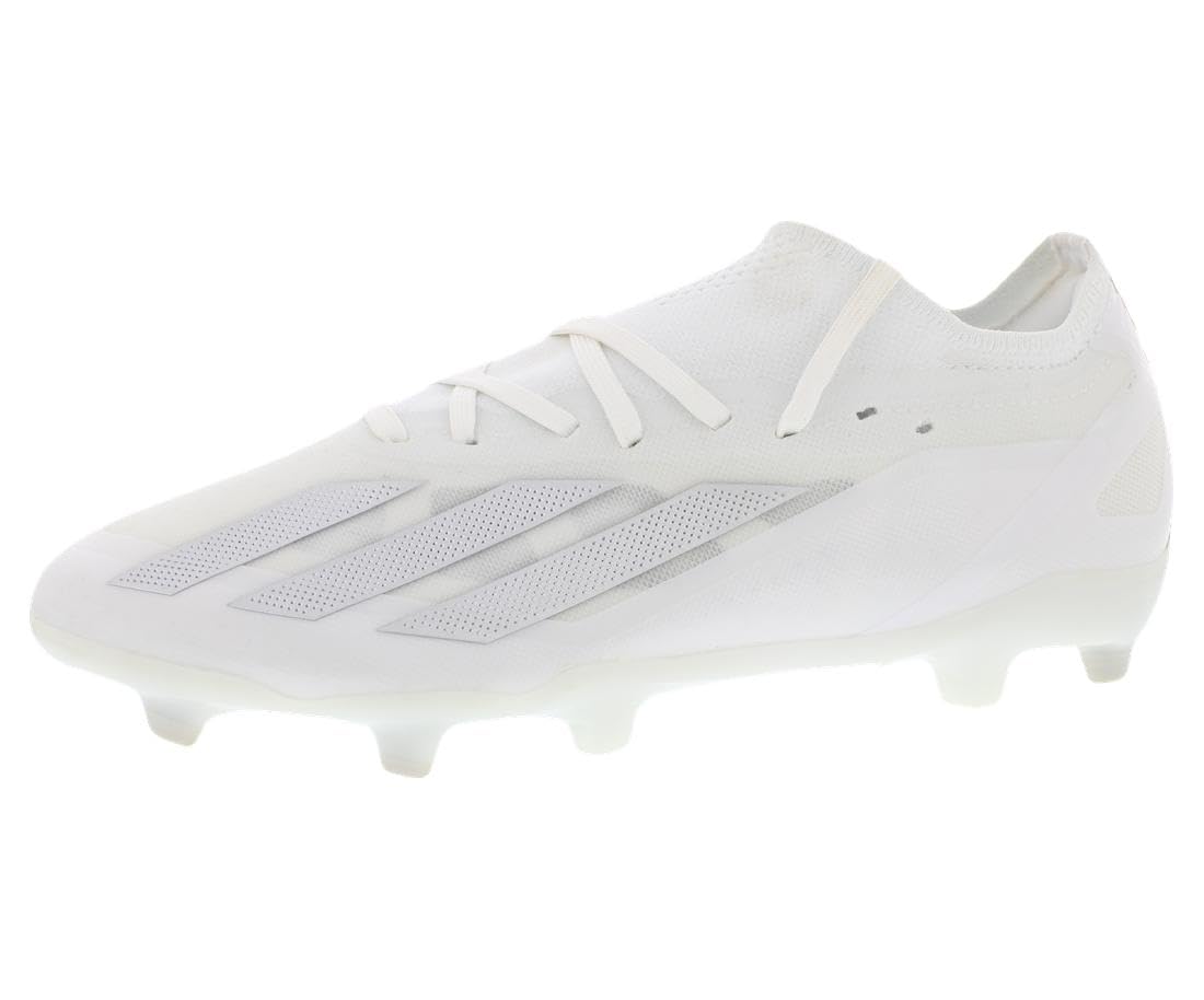 adidas X Crazyfast Pro Firm Ground Unisex Shoes Size 6, Color: Footwear White/Silver Metallic/Footwear White-White