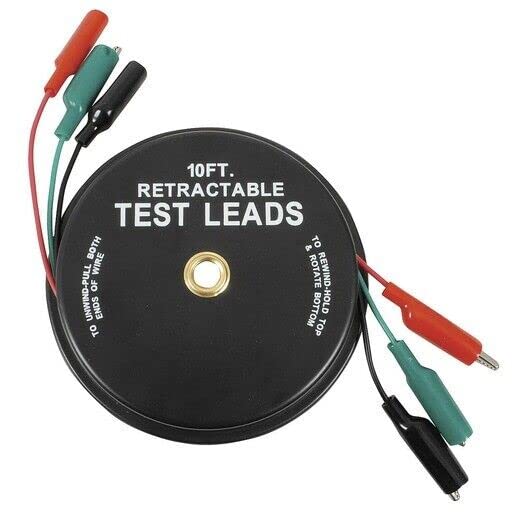for 3 Wire Wind Up Retractable Test Probe Leads 18 Gauge Alligator Clips in Reel